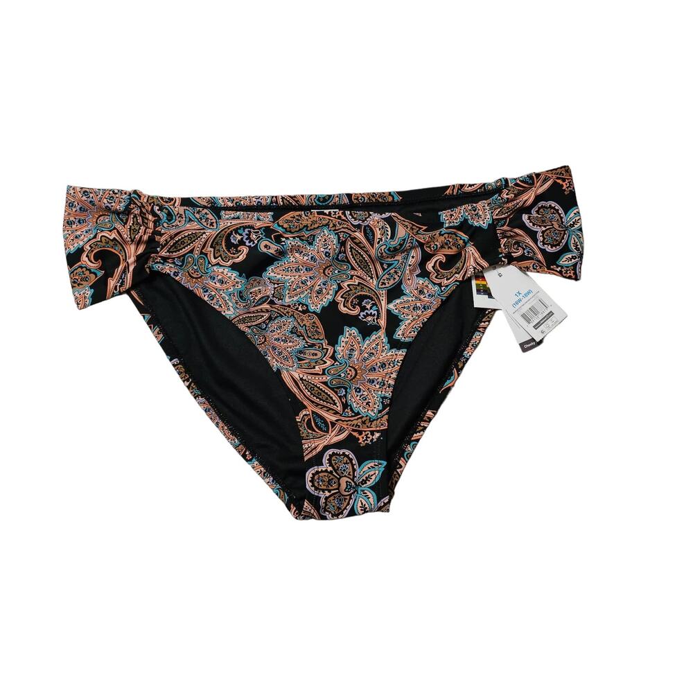 NWT Time and Tru Bikini Bottoms Print Black Tropical Size 16 - 18